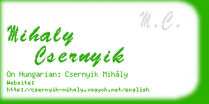 mihaly csernyik business card