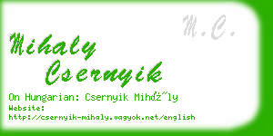 mihaly csernyik business card